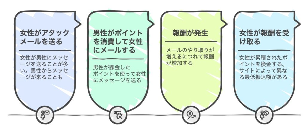 メールレディ報酬の仕組み